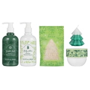 Body Care Portable Travel Set for Women, Relax and Care Set with Bubble Bath, Lotion, Bath Salts, Scented Candle, and Body Scrub