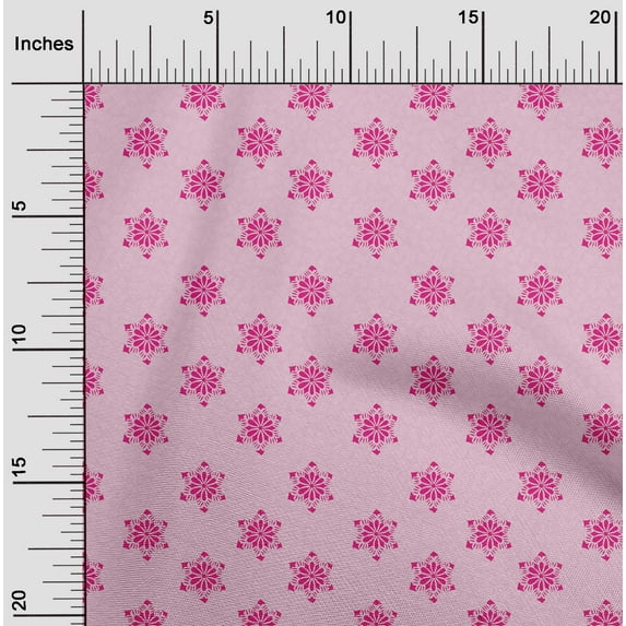 oneOone Cotton Cambric Fabric Floral Block Print Sewing Fabric BTY 56 Inch Wide