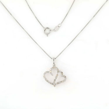 Brilliance 0.25ct (PROMO) Round Diamond Heart Pendant Necklace in Silver,18''