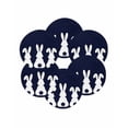 thumbnail image 7 of 15 Inch Round Placemats Set of 6, Easter Bunny Non Slip Heat Insulation PP Table Mats, Cute Rabbit Family Vintage Navy Blue Abstract Washable Place Mats for Kitchen Dining Party Table Decor, 7 of 7