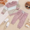 thumbnail image 2 of Xudanell Boy Clothes Casual Baby Outfits Boy 2 Piece Color Block Sweatshirt Pullover Joggers Pants Outfit Set Daily Wear, 2 of 4