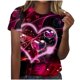 thumbnail image 2 of Fiudx Ofertas Relámpago Blusa de Manga Corta Estampada a La Moda para Mujer, Blusas Informales con Cuello Redondo, 2 of 4
