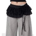 thumbnail image 4 of Vjnyvs Women Lace Mini Skirt Balletcore Short Flowy Layered Ruffle Skirts Y2k Elastic High Waist Butt Curtain for Women, 4 of 7