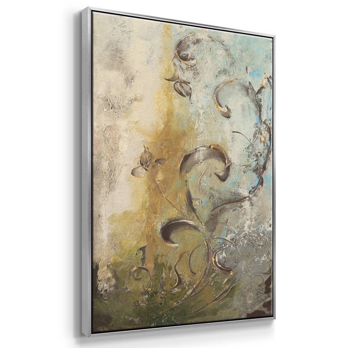 Enchanted Garden I Framed Premium Gallery Wrapped Canvas - Ready to Hang - 25 x 37 - Silver Floating Frame