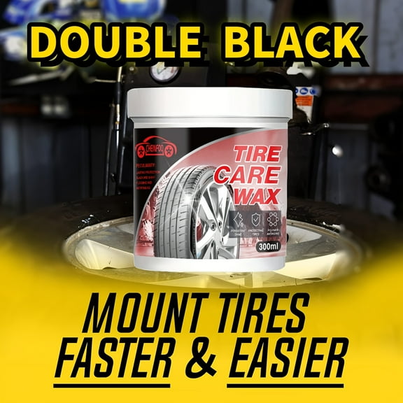 CHEINFOO 10.15oz Car Tire Refurbishment Wax, Black And Bright Coating Paste, Tire Darkening Gloss Durable Bright Decontamination Cleaner