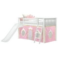 thumbnail image 3 of Low Loft With Easy Slide & Light Pink & Gold Princess Curtain, White, 3 of 10