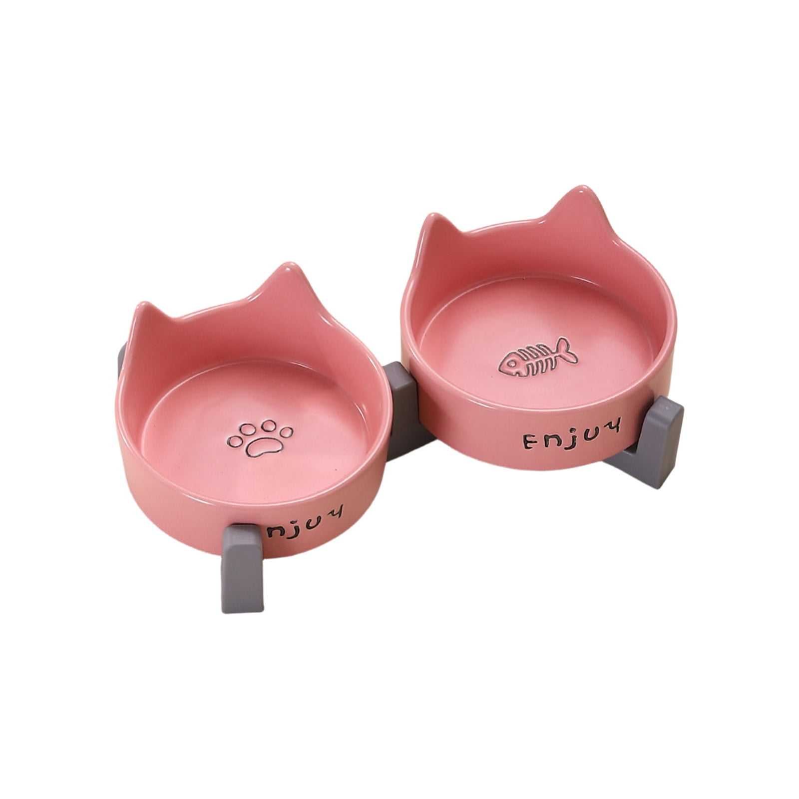 Viflosae Dog Bowl Dog Water Bowl Double Bowl Shaped Ceramic Cats Dog Bowl Cats Food Bowl Water Bowl Tall Bowl To Protects The Cervical Spine Pet Food Bowl Canned Food And Treat Dishs