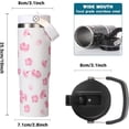 thumbnail image 3 of Sakura 30 oz Tumbler with Flip Straw - Insulated Cherry Blossom Water Bottle with Handle - Stainless Steel Cup with Lid for Home - Unique Birthday Gift Idea - Hand Wash Only, 3 of 6