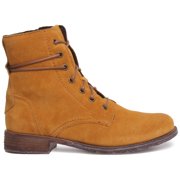Josef Seibel Sienna 70 Womens Leather Lace Up Ankle Boot With Side Zip In Mustard Size 10