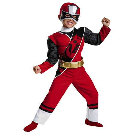 Toddler Boys Power Rangers Ninja Steel Red Ranger Muscle Costume 2T