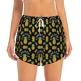 thumbnail image 4 of Lsque Pineapple Printed Women's Running Shorts with Liner Pockets,Elastic Quick Dry Workout Athletic Gym Yoga Shorts,Womens High Waist Shorts-Large, 4 of 9