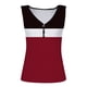 thumbnail image 3 of Mujeres Negro Tank Top Camisetas sin mangas para mujer, camisetas de punto sin mangas con cuello en V informales de verano, chaleco de con estampado degradado (Red, L), 3 of 4