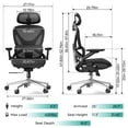thumbnail image 2 of Silla de oficina ergonómica CAPOT de malla, 181 kg, ajustable, 2 of 9