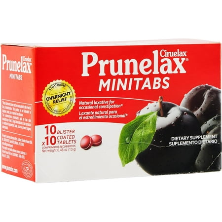 Prunelax Ciruelax Minitabs Natural Laxative for Occasional Constipation Supplement Tablets, 100 Ea