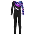 thumbnail image 6 of YEAHDOR Girls Long Sleeve Gym Suit Activewear Shiny Rhinestone Leotard with Leggings Sports Skating Outfit Neon Starry 12, 6 of 7