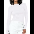thumbnail image 1 of Camiseta de Larga con Cuello Redondo y Espalda Abierta para Mujer, Estilo Y2K, Estilo Retro Informal de Color Liso S, 1 of 10