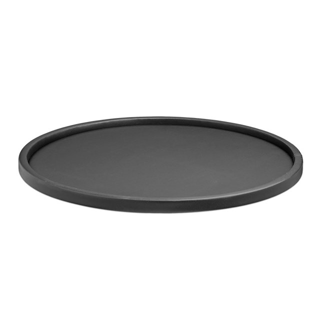 Bandeja de servicio redonda negra Contempo de 14 pulgadas con borde de 1.5 pulgadas Kraftware Corp. 51832