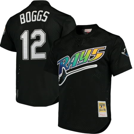 Tampa Bay Devil Rays Pennant Wade Boggs Tampa Bay Rays Mitchell & Ness Cooperstown Collection 1991 Mesh Batting Practice Jersey - Black ()