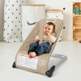thumbnail image 2 of Gymax Folding Infant Bouncer Portable Baby Rocker w/ Breathable Backrest Aluminum Beige, 2 of 9