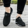 thumbnail image 2 of Mens Shoes,Knit On Sneakers Spring Casual Walking Shoes for Middle And Elderly Gentlemen Comfortable Lightweight Design,Shoes for Men,Black,10, 2 of 7