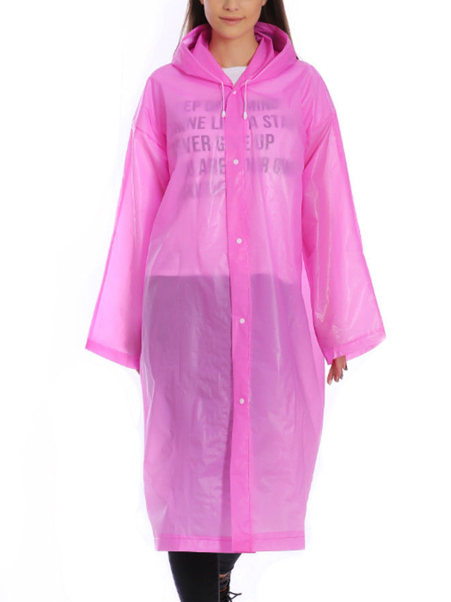 Men Women Raincoat Rain Coat Gown Hooded Waterproof Jacket Rainwear 