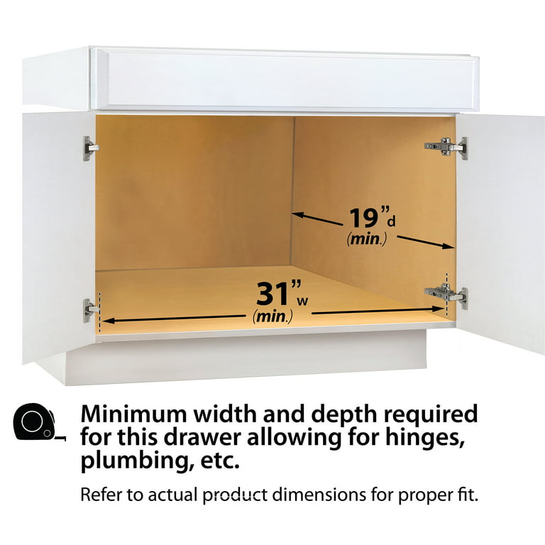 LYNK PROFESSIONAL® Slide Out Under Sink Cabinet Organizer - 11.5 in. wide x  18 inch deep - Sliding Pull Out Shelf for Inside Kitchen Cabinet or Under