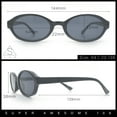 thumbnail image 3 of Trendy Retro Micro Oval Dad Fashion Plastic Sunglasses All Black, 3 of 8