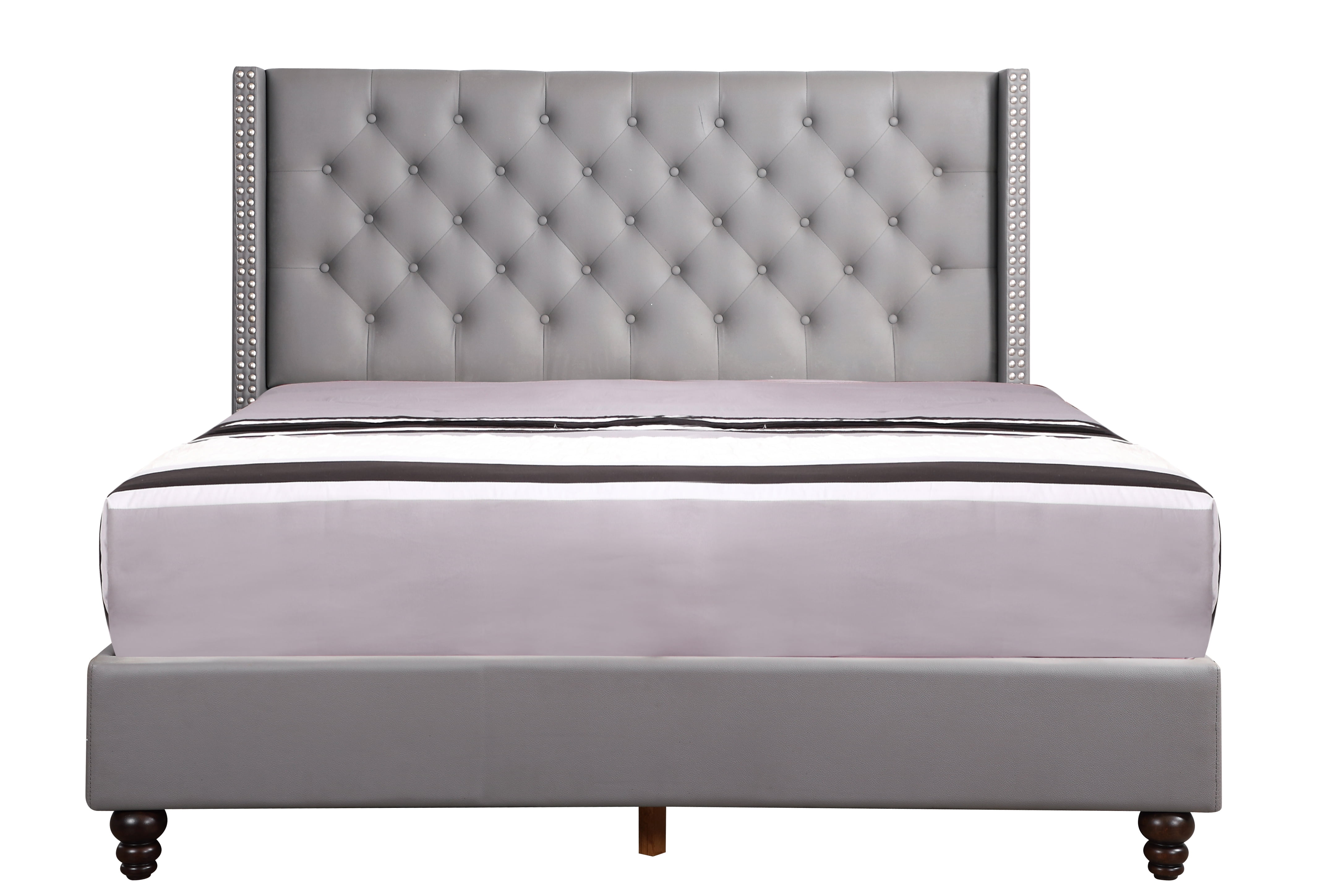 Glory Furniture Julie Queen Bed in Light Grey Color
