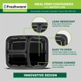 thumbnail image 4 of Freshware Meal Prep Containers [150 Pack] 3 Compartment Food Containers with Lids, Bento Box, Stackable, Microwave/Dishwasher Safe (32 oz), 4 of 7