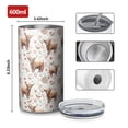 thumbnail image 4 of 20oz Coffee Tumblers White Highland Cow Flower Butterfly Pattern Stainless Steel Vacuum Insulated Travel Tumbler Coffee Cups Mug with Lid and Straw with Cleaning Brush for Cold & Hot Drinks, 4 of 5