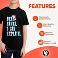 thumbnail image 5 of BROOKLYN VERTICAL Funny Christmas Santa Naughty Nice Holiday Short Sleeve Crew Neck T-Shirt | for Boys and Girls, 5 of 7