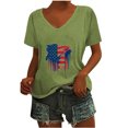 thumbnail image 2 of Camisetas Casuales de las Mujeres Gradiente Día de la Independencia Impreso Cuello Redondo, Blusa de Manga Corta para Diario, Fiesta Y Primavera Verano, 2 of 7