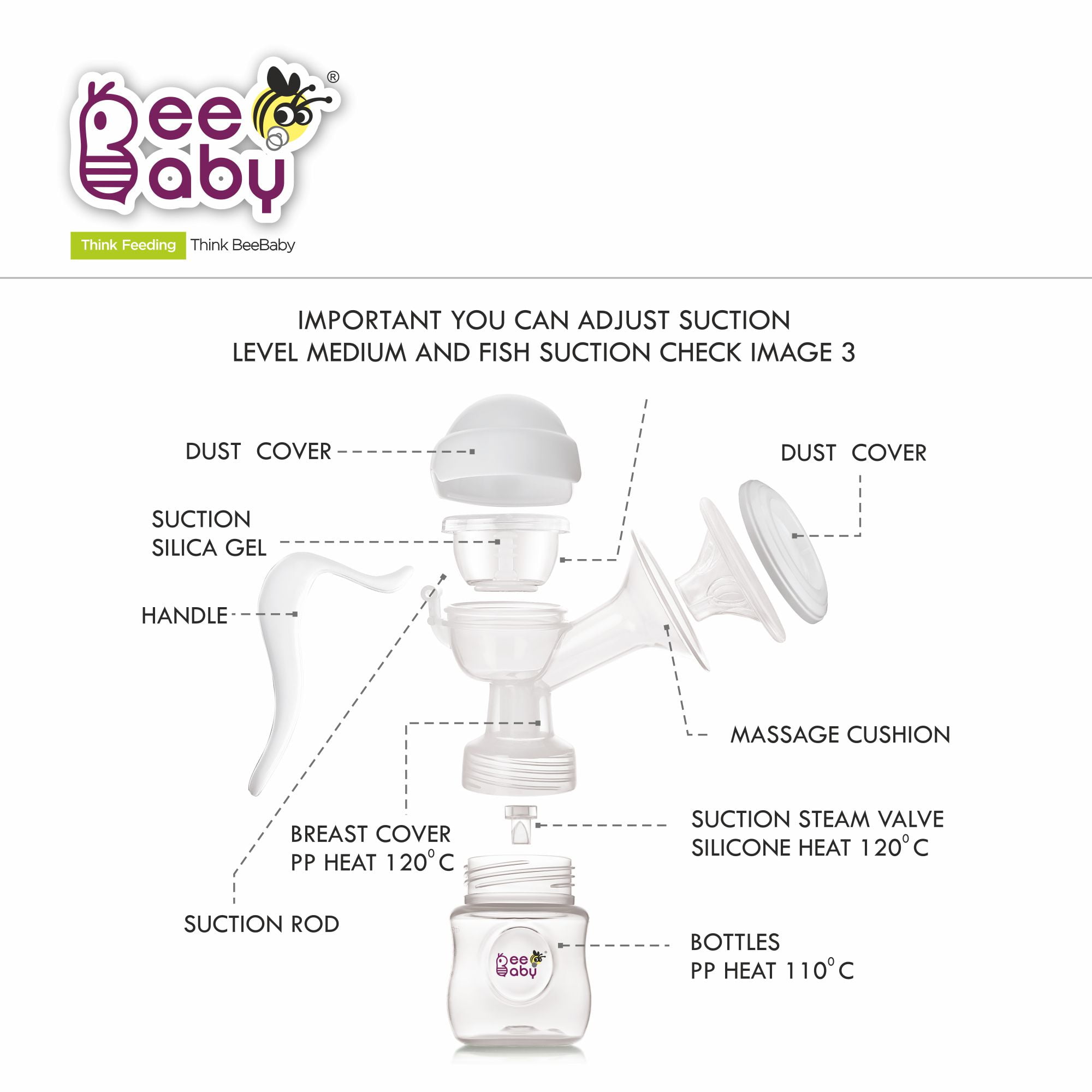 BeeBaby Comfort 2-in-1 Manual Breast Pump