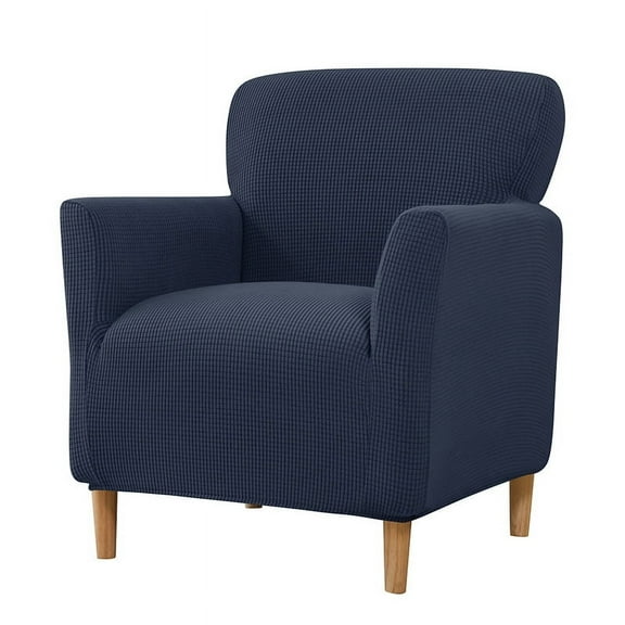 Solid Accent Chair Covers with Arms Soft Chair Slipcovers for Living Room Furniture Protector Office Reception navy blue