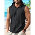thumbnail image 5 of Men'S Workout Hooded Tank Tops Fashion Muscle Zip Up Sleeveless Hooded Slim Fit Gym Hoodie Black XL, 5 of 6