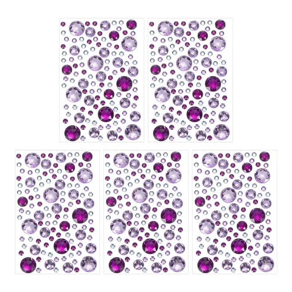 Uxcell Self-Adhesive Rhinestone Stickers, Face Stones Jewel Stickers Crystal Circle Embellishment Sheet Purple