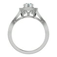 thumbnail image 3 of Diamond Engagement Ring for Women Round Brilliant Cushion Halo Diamond Ring Intertwined Shank 14K White Gold 1.25 Carat (G,SI1), 3 of 5