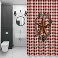 thumbnail image 4 of Farmhouse Country Shower Curtain for Bathroom Decor, Star Bless This Home Red Buffalo Plaid Waterproof Fabric Shower Curtain, 72"x78" Set with 12 Hooks, 4 of 9