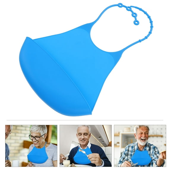 WINOMO 1Pc Large Adult Bib Waterproof Food Catcher Silicone for Eating Mealtime