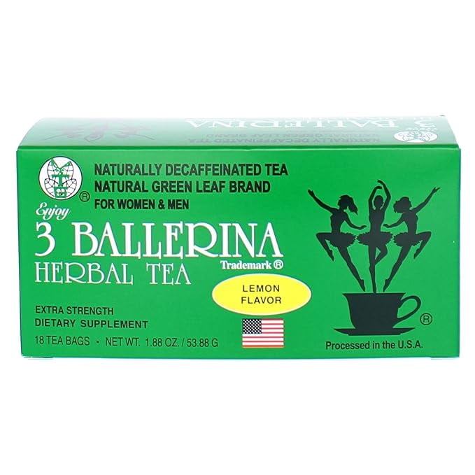 3 Ballerina Tea Dieters Drink Extra Strength Lemon - 3 Boxes (18 Tea Bags)