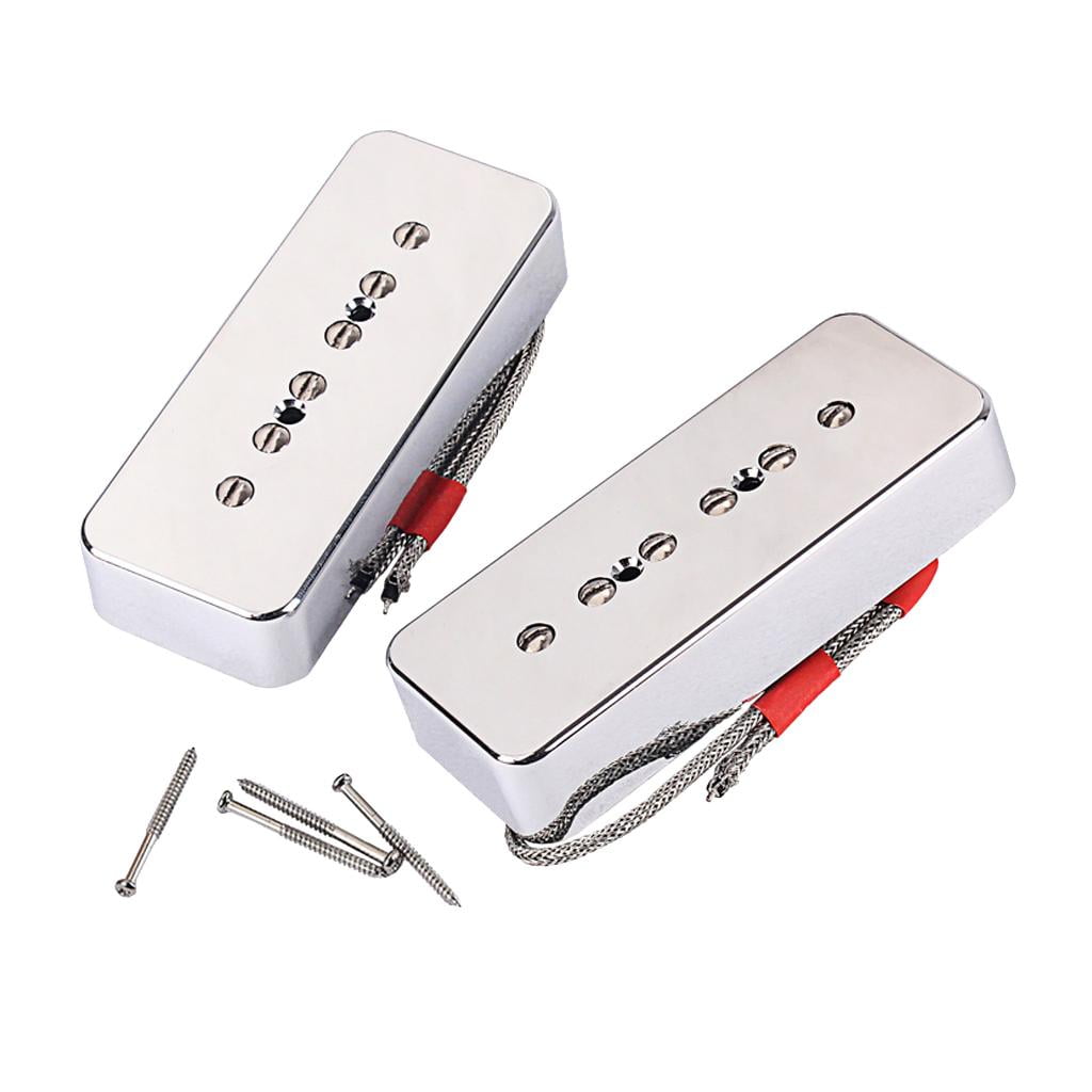 LeeQinersw 2pcs/set P90 Guitar Pickups Single Coil Humbucker Pickups Neck&Bridge Chorme