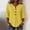 Yellow, variant on Oversized Tshirts for Women Casual Cotton Linen Blouse V Neck 3/4 Sleeve Button Decor Loose Fit Black Summer Tops for Women