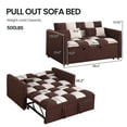 thumbnail image 4 of Aukfa 68" Chaise Lounge Sofa Couch, Convertible Loveseat Sleeper Sofa Bed for Living Room, Apartment, Brown/White, 4 of 8