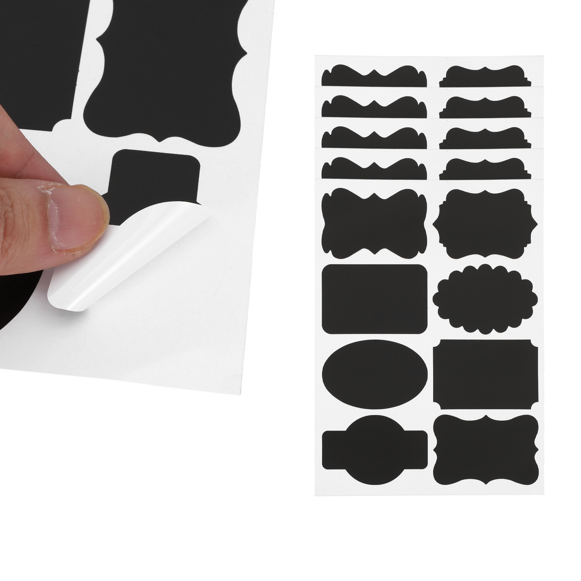 Unique Bargains Removable Erasable Model B Gift Stickers 2.36"x1.57" 10 Pcs Black Model B