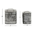 thumbnail image 3 of Square Metal Box with Lid and Handle, Set of Two, Weathered Gray, 3 of 3
