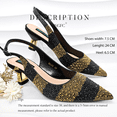 thumbnail image 1 of QSGFC-zapatos de tacón de alta calidad para mujer, bolso de diseño de moda italiana, Color negro y dorado, para fiesta de boda de Nigeria, 1 of 5