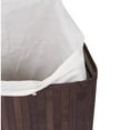 thumbnail image 5 of BirdRock Home Bamboo Corner Laundry Hamper with Lid and Cloth Liner - Espresso, 5 of 5