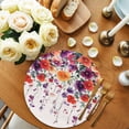 thumbnail image 2 of Round Placemats Watercolor Floral Leaf 15 inch Set of 2 Table Mats for Dining Table Purple Red Heat Resistant Non-Slip Kitchen & Home Decorative Place Mat Set, 2 of 8