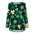 thumbnail image 4 of PATLOLLAV Womens Tops,Women Fashion St. Patrick Day Print Round Neck Long Sleeve Loose T-Shirts Tops, 4 of 5