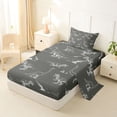 thumbnail image 2 of Feelyou Dark Gray Hand Drawn Dinosaur Twin Sheet Sets for Men Women Kids, Chalk Style Wildlife Bedding, Gray White, 3pcs, 2 of 5